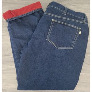 Red Head Mens 42 x 30 (tagged) 29‎ (M) Dark Wash Red Fleece Lined Blue Jeans